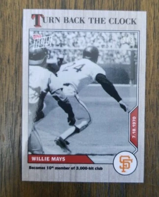 2020 Topps Turn Back The Clock Willie Mays SF Giants Ash Parallel 2/3 - Image 1 of 2