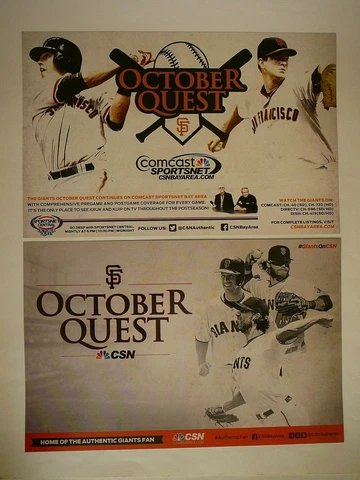 SF Giants Authentic Fan 2012 & 2014 October Quest Posters Cheer Cards Cover