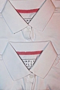Simply Styled Girls' Uniform White Polo Shirts 2-Pack XSMALL (4/5) - Picture 1 of 6