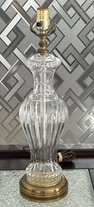 VINTAGE Mid Century Crystal Glass Table Lamp Underwriters Laboratories 20” Tall - Picture 1 of 12