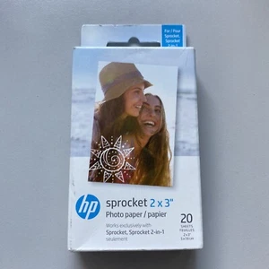 HP 2x3" (5x7.6cm) Papier photo Zink de qualité supérieure 20 feuilles Sprocket - Photo 1/2