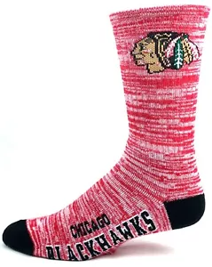 Chicago Blackhawks Hockey Black & Red RMC Deuce Crew Socks - Imagen 1 de 3