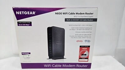 Netgear N600 WiFi Cable Modem Router 802.11n Dual Band #C3700 - image 1 of 4