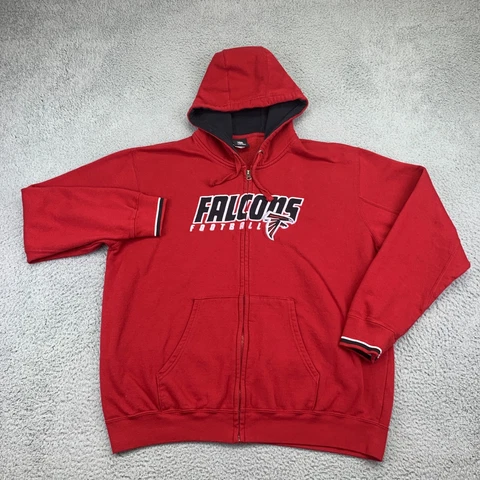 Atlanta Falcons Hoodie Mens Extra Large Red Thermal Full Zip Jacket NFL Football Cover