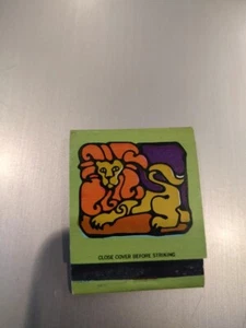 Vintage Matchbook Cover Zodiac Sign Leo Stained Glass Style Graphics - Picture 1 of 3