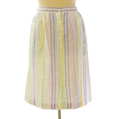 80-е винтажная хлопковая пастельная трапециевидная юбка Jantzen на пуговицах спереди размер 16 - Изображение 1 из 4