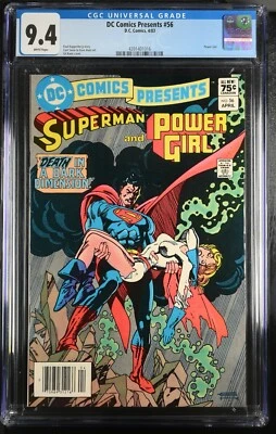 🔥 DC COMICS PRESENTS #56 1983 NEWSSTAND CGC 9.4 NM White Pg Death of Power Girl - Image 1 of 4