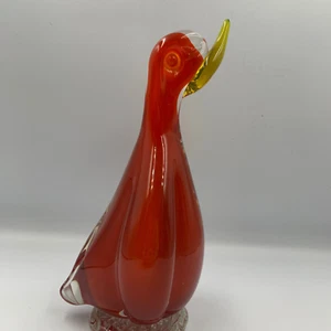 Vintage İtalian Murano- Glass Duck Collectible- Hand Blown Glass Sculpture - Picture 1 of 6