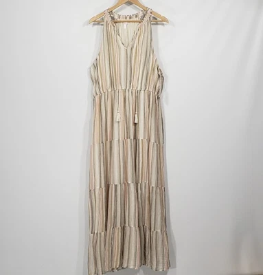Nuevo con etiquetas Vestido Solero Lauren Conrad Sin Mangas en Niveles Talla XXL Boho Maxi Bohemio Cottage Foto 1 de 3