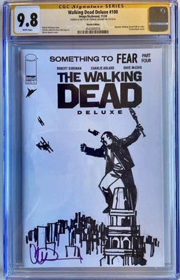 Walking Dead Deluxe #100 CGC 9.8 Blank w/NEGAN Kong Homage Sketch Charlie Adlard - Image 1 of 2