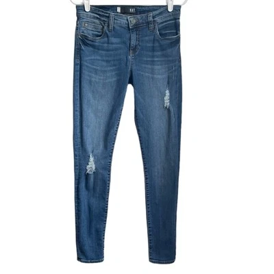 Women's KUT From The Kloth Mia Toothpick Skinny Distressed Denim Ripped Jean 6 - Image 1 of 4