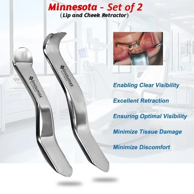 2 Minnesota Cheek Retractors Surgical Dental Instruments Dentales de Dentista - Image 1 of 3