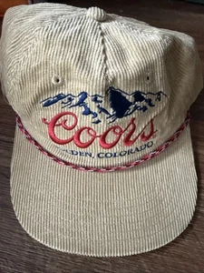 Coors Bier Cord Snapback Mütze Kappe beige verstellbar golden Colorado - Bild 1 von 6
