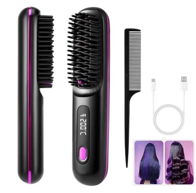 Portable Hair Straightener Brush Antiscald Hair Cordless Hair Straightener Brush - Image 1 of 4