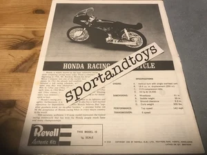 REVELL SCALA 1:8 ISTRUZIONI MONTAGGIO HONDA RACING MOTORCYCLE LITHO IN G.B. - Foto 1 di 2
