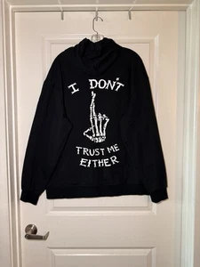 Chicyea "I Don't Trust Me Either" Skelett Handgrafik Hoodie Gr. XL - Bild 1 von 5