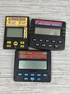 3 jeux de casino portables vintage - blackjack, machines à sous, poker Pocket Deuces - testés - Photo 1/7
