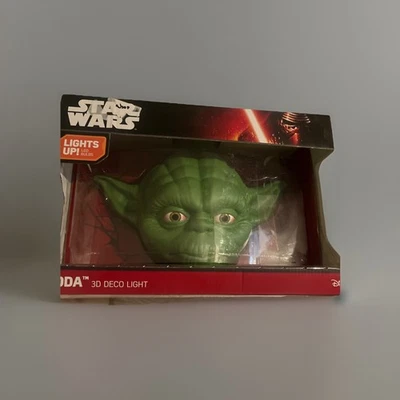 Luz 3D Star Wars Yoda FX Face 3D Deco LED luz noturna de parede quarto infantil homem caverna  - Imagem 1 de 4