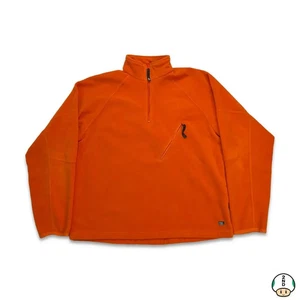 Nike Sportswear Fleece Mens Large Orange Swoosh 1/4 Zip Outdoor Pullover Jacket - Picture 1 of 7