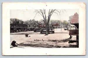 Vintage Postcard Boston MA Matapan Square Trolley Cars in Snow 1910 V7 - Picture 1 of 2