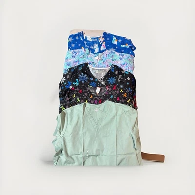 Bundle Of 5: Dickies, Bio,  H.Q. Fundamentals Women's Stretchy Scrub Tops -2XL - Image 1 of 4