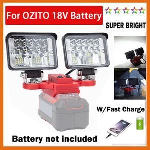 56W LED Work Light For OZITO 18V Lithium-ion Battery Outdoor Lamp w/USB Portable - Picture 1 of 10