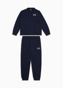 Tuta Bambino EA7 Emporio Armani Cotone Felpa Pantalone 8NBV51 1554 Blu - Foto 1 di 5