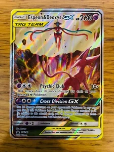 N-MINT! Espeon & Deoxys SM240 Sun & Moon Tag Team Alt Art Promo Pokemon Card! - Picture 1 of 4