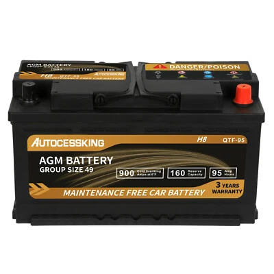 Platinum AGM Battery BCI Group Size 49 160RC 900CCA H8 Automotive Car Battery - Image 1 of 4