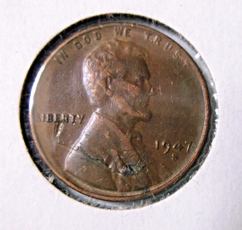 1947 S Lincoln Cent Error Cover