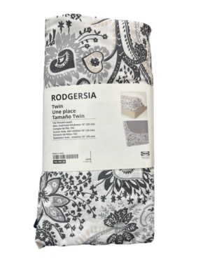 Nueva Sábana Ajustable IKEA RODGERSIA Doble Gris/Blanco 705.795.30 Foto 1 de 3