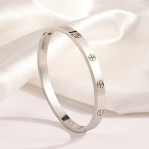 Gorgeous Cross Stainless Steel Bangle + Beautiful Travel Jewelry Box Gift! - Picture 1 of 4