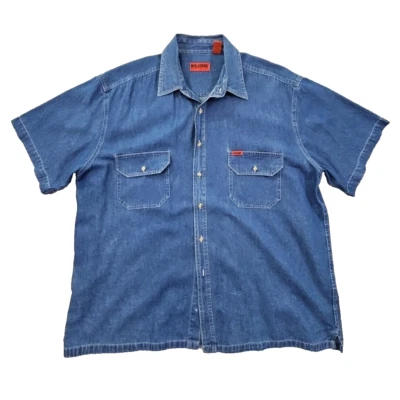 Wolverine Boots and Gear Denim Shirt Men's Size XXL Short Sleeve Westernwear EUC - Image 1 of 4