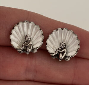 Solid Silver Galosh Enamel Imp Art Deco Period Clip On Earrings, 925