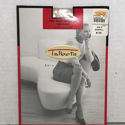 Pantimedias transparentes sedosas de colección Talbots control superior sandalia talla B concha marina Foto 1 de 4