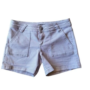 Prana Shorts 6 Womens Grey White Striped Mid Rise Pockets Cotton Blend - Picture 1 of 7