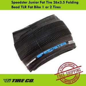 Vee Tire Speedster Junior Fat Tire 26x3.5 Folding Bead TLR Fat Bike -1 or 2 Tire - Picture 1 of 4