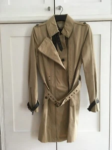 Rare Burberry Prorsum Fitted Trench Mac UK 10 Irridescent Buttermilk/Beige - Picture 1 of 17