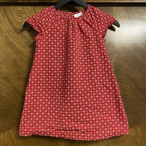 Hanna Andersson Size 5 Girls Red Boho Classic Dress Holiday Buttons Cotton Cute - Picture 1 of 7