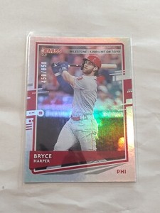 2020 Donruss Milestone Stat Line #193 Bryce Harper /650 - NM-MT