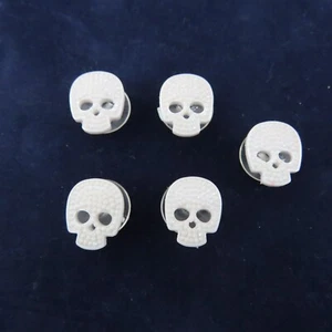 AURORA WHITE SKULL Shoe Charms for Shoes Wristbands Set of 5 Luxury Designer - Picture 1 of 8
