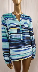 Calvin Klein Striped Silk Tunic Wonens Large - Picture 1 of 5