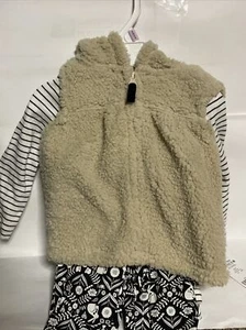 Carter’s Baby Clothes Fleece Vest Hoodie w Pants and Shirt Combo New Tags 9 mnth - Picture 1 of 8