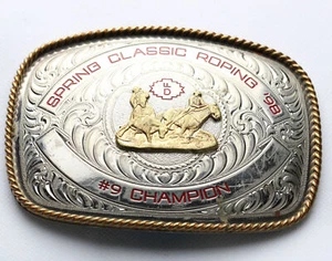 1998 Spring Classic Roping #9 Champion Rodeo Belt Buckle - Picture 1 of 1
