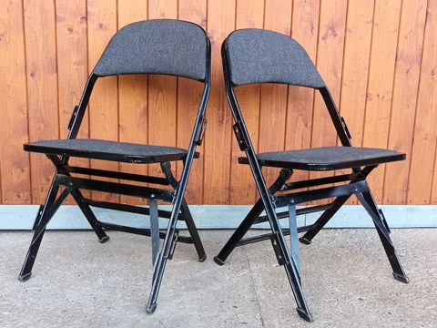 Folding Chair Theatre Metal 60er Vintage Sandler Loft Industrial Design 1/42 Cover