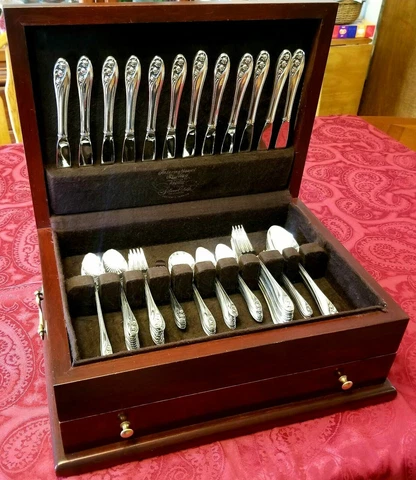 Rare 125 Piece Set Lily of the Valley Gorham Sterling Silver Circa 1950s Vintage Cover