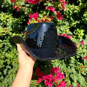 Disco Ball Mirror Cowboy Hat, Sparkly Concert for Music Festivals Cowgirl Hats - Picture 1 of 6