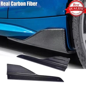 Real Carbon Side Skirt Splitter Lip Winglet for BMW 4 Series F32 F33 F36 M Sport - Picture 1 of 9