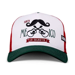 Coastal HFT Cap Mexican Mustache White/Green Mexico Guitar Trucker Hat Costal - Picture 1 of 3