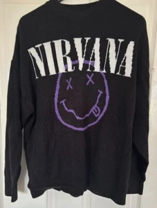 Nirvana Jumper Grunge Rock Band Merch Sweatshirt Size Large Kurt Cobain - Picture 1 of 2